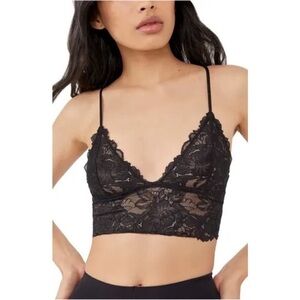NWT FREE PEOPLE Everyday lace longline bra size XS black set of 2